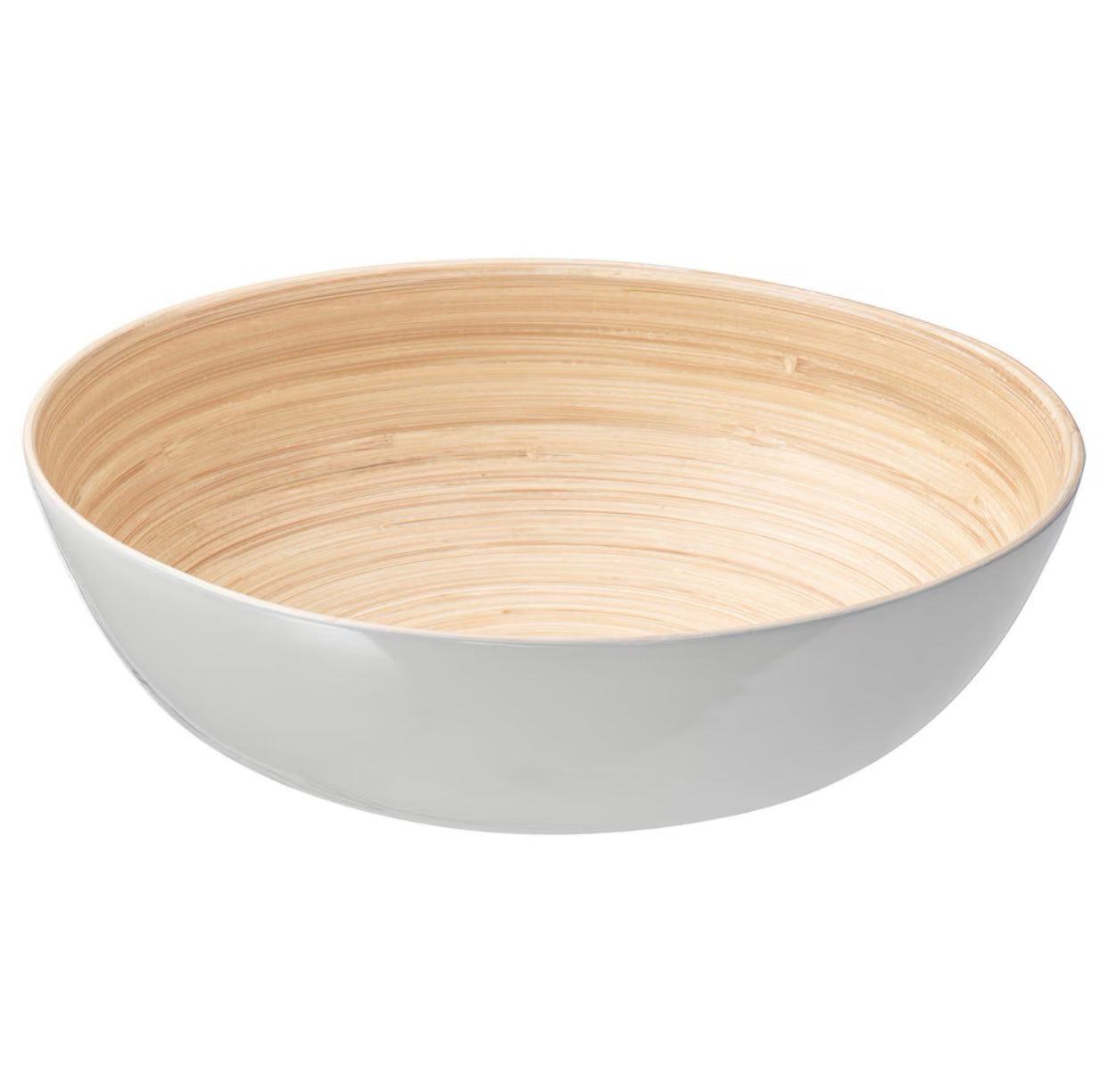 IKEA RUNDLIG Serving bowl, bamboo/white, 30 cm