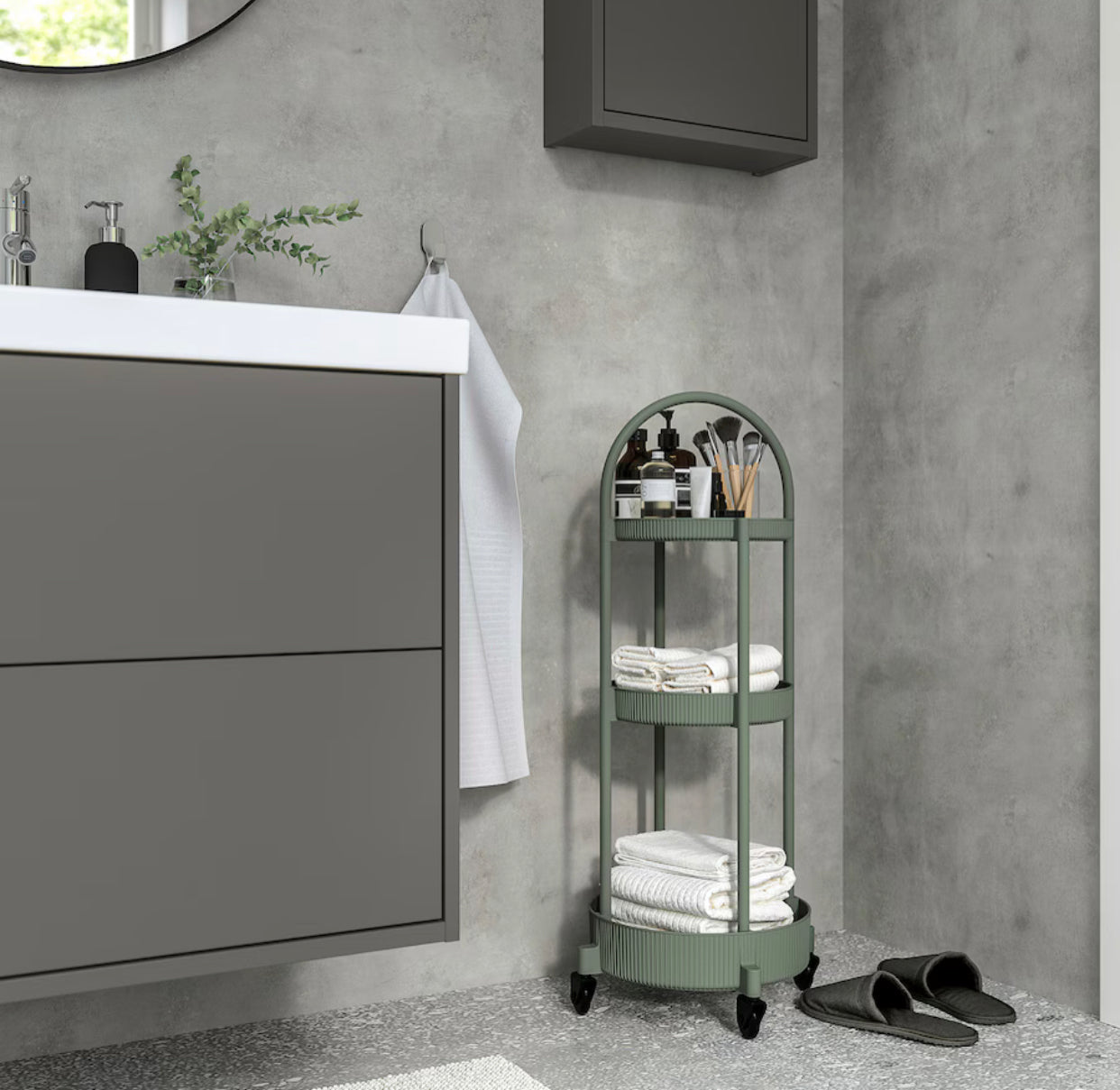 IKEA JUTTERSBO , Trolley, grey-green, 36x36 cm