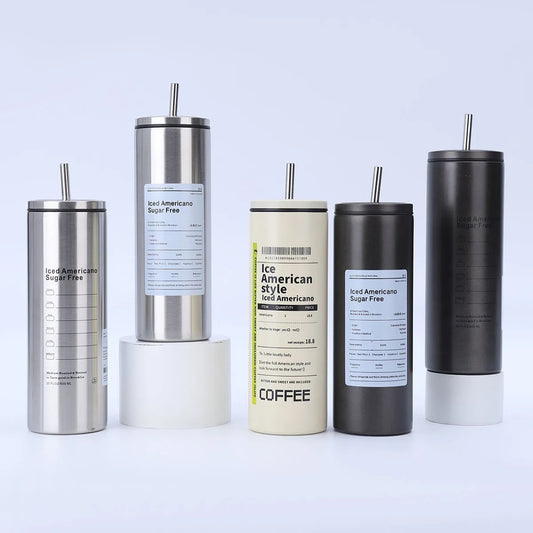 KOŠUÏ Portable Coffee Tumbler with straw, Stainless Steel, 600ml