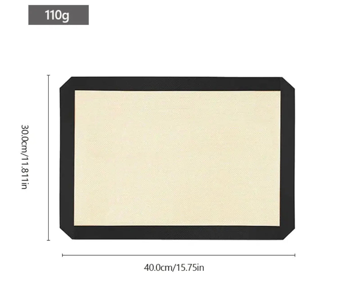 KĒLUPïZ Glass Fibre Reusable Oven mat with sewing button, heat resistant, 30 x 21 cm/42 x 29.5 cm, Grey, 2 pcs