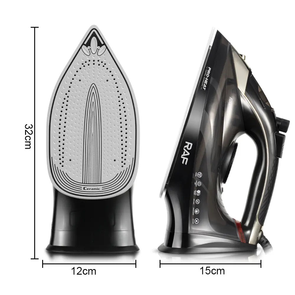 RAF Powerful Electric Steam Iron, 2600W, 15x12x32cm