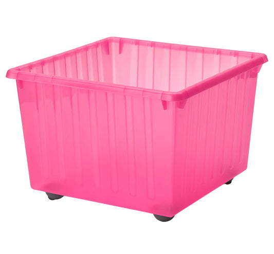 IKEA VESSLA,Storage crate with castors with lid, 39x39 cm