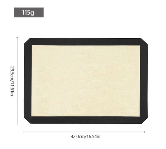 KĒLUPïZ Glass Fibre Reusable Oven mat with sewing button, heat resistant, 30 x 21 cm/42 x 29.5 cm, Grey, 2 pcs