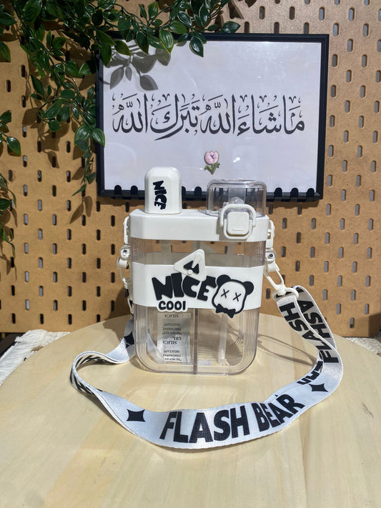 KOSUI BEARBRICK Double Chamber Water Bottle, BPA Free,620ml