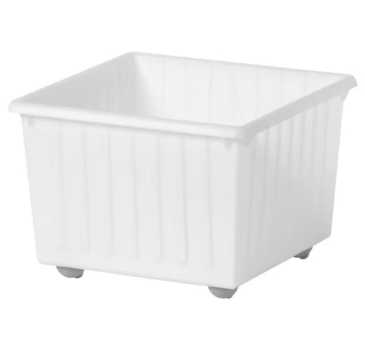 IKEA VESSLA,Storage crate with castors with lid, 39x39 cm