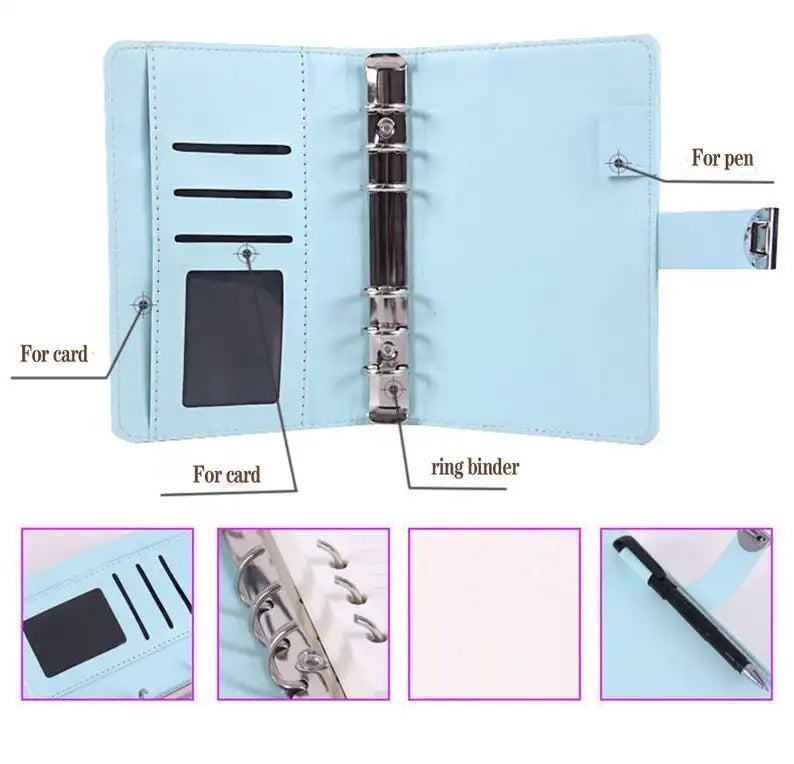 STĒDE planner password loose-leaf cover only, PU Leather/lock, A6