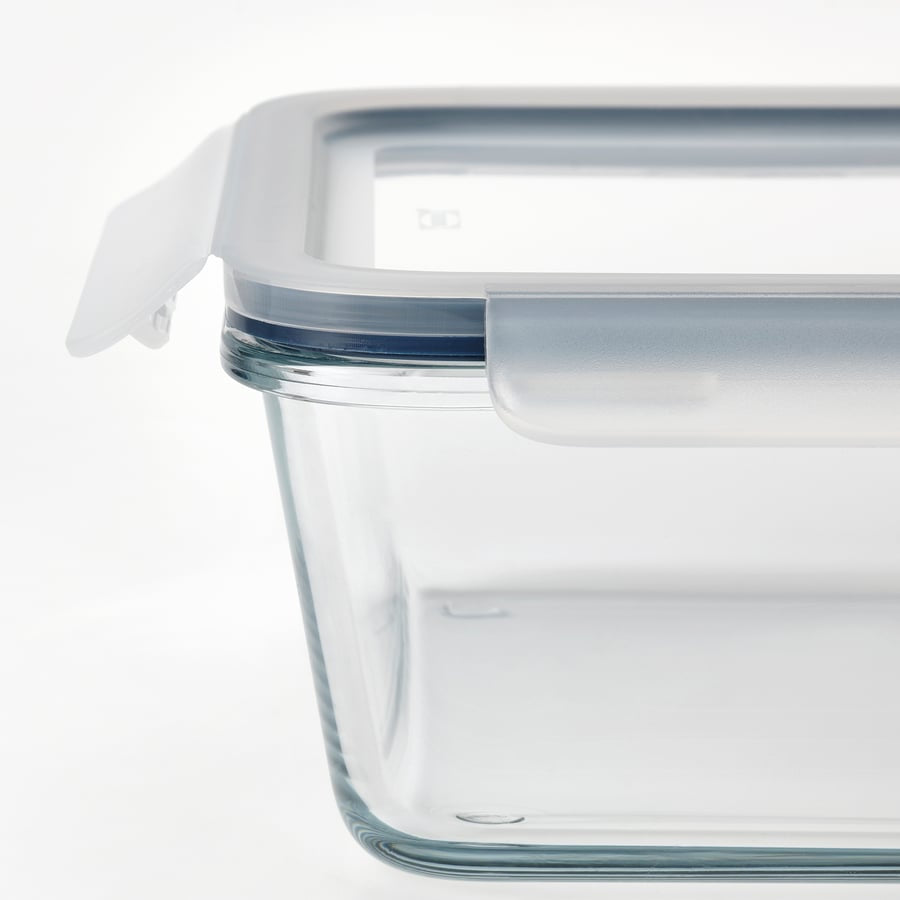 IKEA 365+ Food container with lid, rectangular glass/plastic, 1.0 l