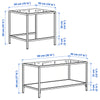 VITTSJÖ Nest of tables, set of 2, light beige/glass, 90x50 cm