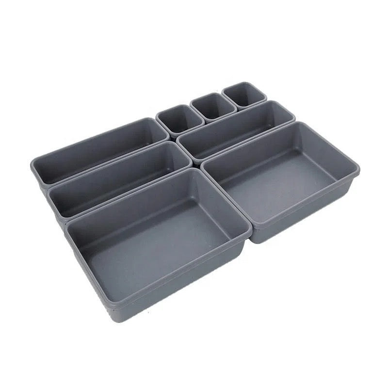 RANGÍN 8pcs compartment/drawer organiser, plastic