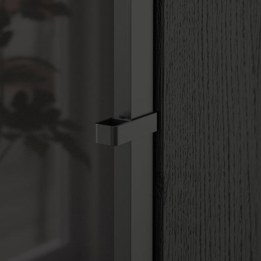 HOGBO glass door, black, 40x192cm