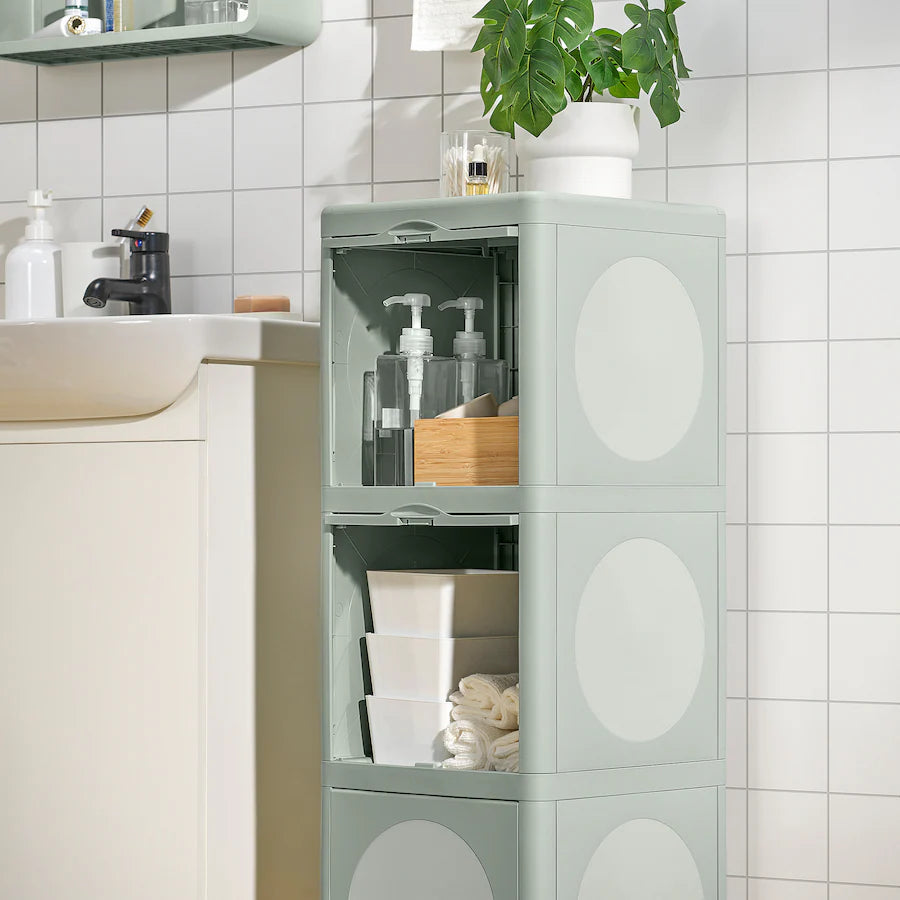 IKEA IVOSJON Cabinet with doors, green, 33x34x99 cm
