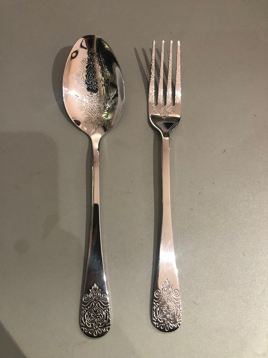 BÄHŪLU spoon/fork, 23cm, silver