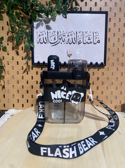 KOSUI BEARBRICK Double Chamber Water Bottle, BPA Free,620ml