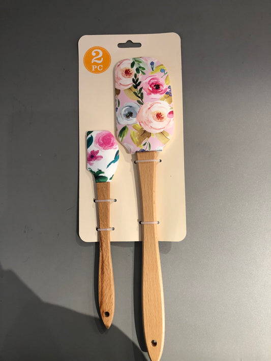 SRÍMUKÄ Wooden baking spatula, set of 2, 18cm & 31.5cm