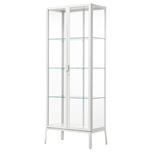 MILSBO Glass-door cabinet, anthracite, 73x175 cm