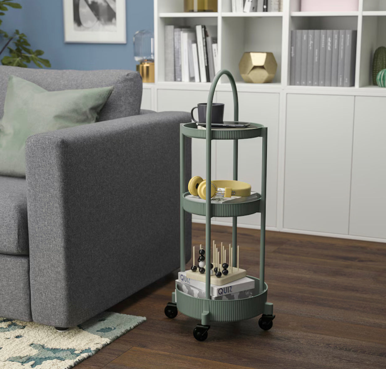 IKEA JUTTERSBO , Trolley, grey-green, 36x36 cm