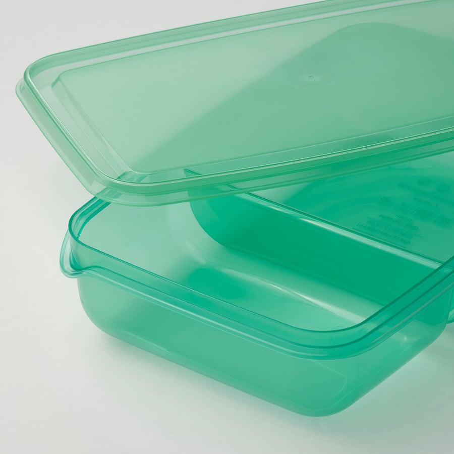 IKEA PRUTA Sandwich container with lid, lilac/green, 22x14x5 cm