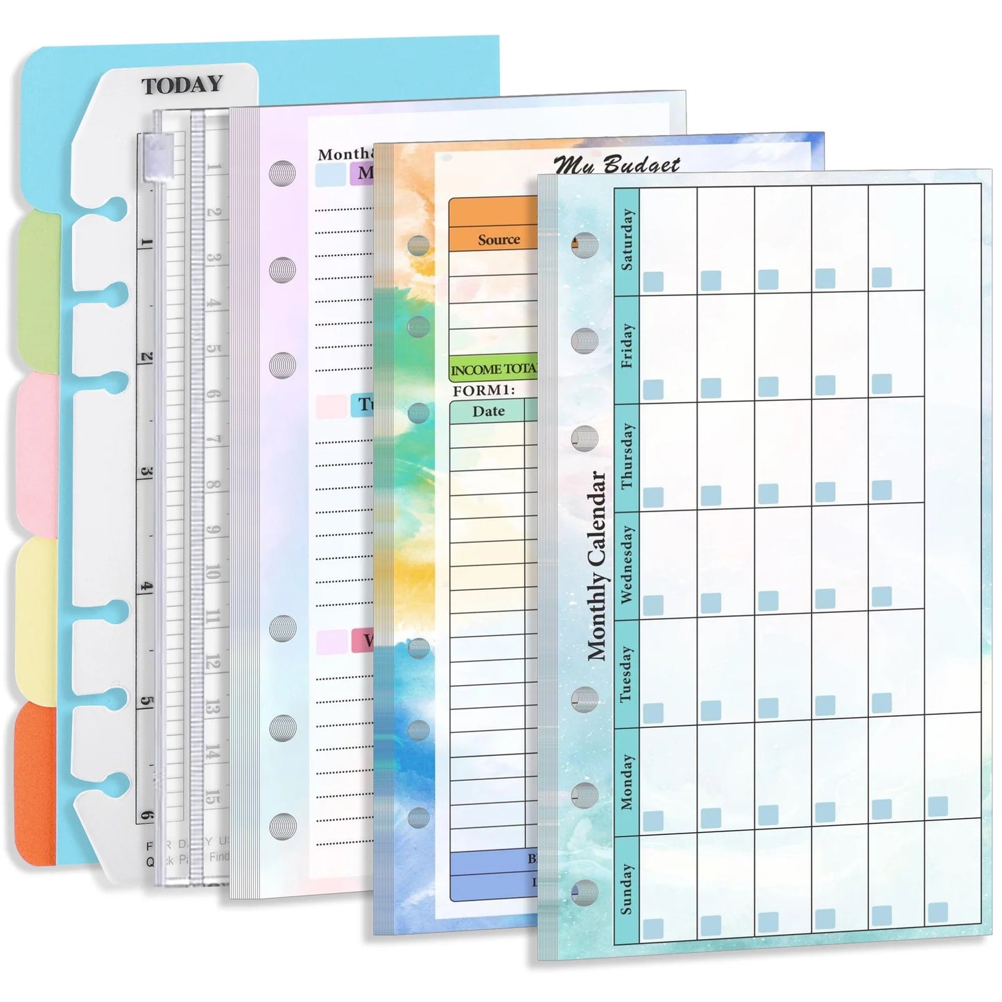 STĒDE planner A6 Holes loose-leaf notebook paper, 164 pages, index sticker, ruler, divider & binder pocket