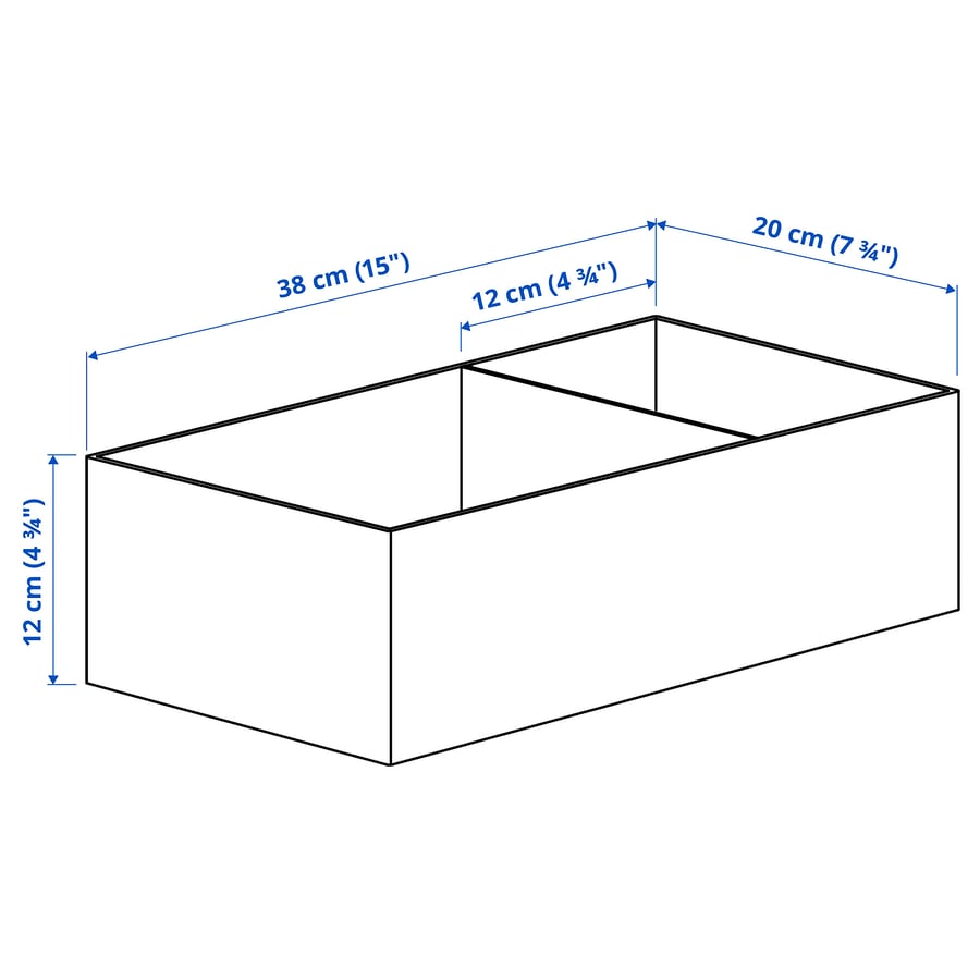 SKUBB
Box, set of 3, white, 20x38x12 cm