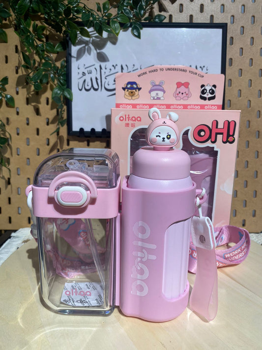 KOSUI Insulated Flask+water bottle,s.steel/plastic,BPA Free,320ml/400ml