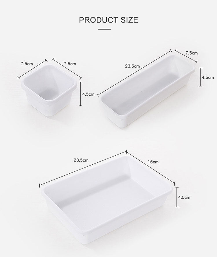 RANGÍN 8pcs compartment/drawer organiser, plastic