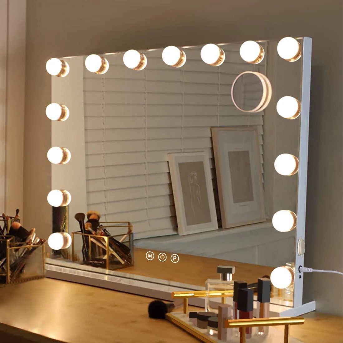 PRIDĒ Vanity mirror 15 LED bulbs, 58 x 46 cm