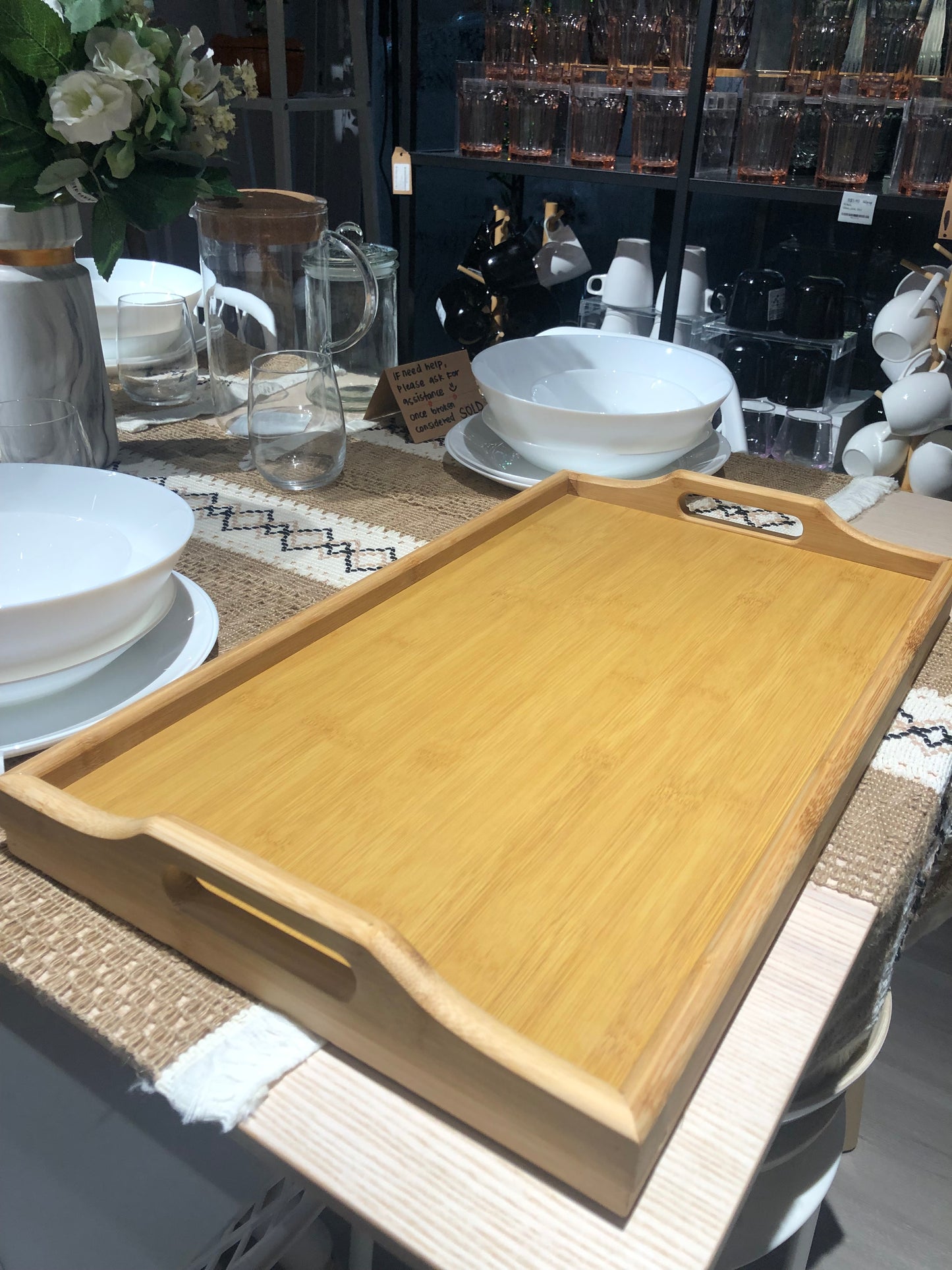 KUTILAPAM Serving tray with leg, 50x30x24 cm