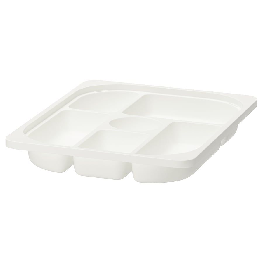 IKEA TROFAST Storage tray with compartments, grey/white/turquoise, 42x30x5 cm