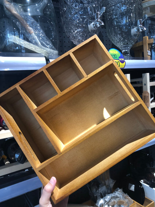 KUTILAPAM Utensil caddy organiser, wood, 28x26.7x9.5cm