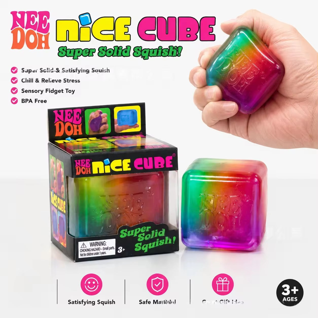 NEEDOH Nice Cube Colourful/Rainbow, 5.5x5.5cm