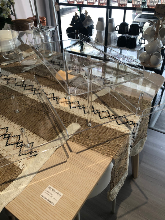 BAHULU Rectangle arcylic serving stand 3 tier