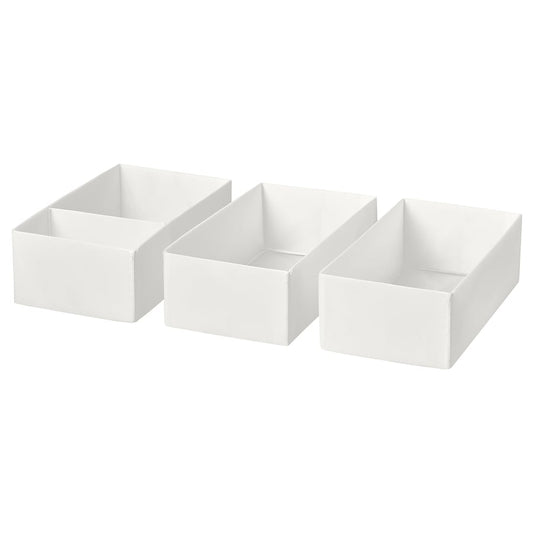 SKUBB
Box, set of 3, white, 20x38x12 cm