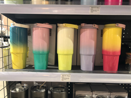 KOSUI Travel Quencher gloss ombrey Tumbler with built in straw, 900ml