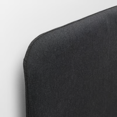 SLATTUM Upholstered bed frame, VISSLE, dark grey, 180x200cm