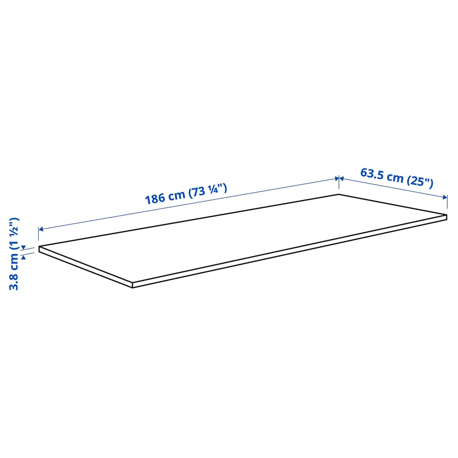 KARLBY Worktop, walnut / veneer, 186x3.8cm