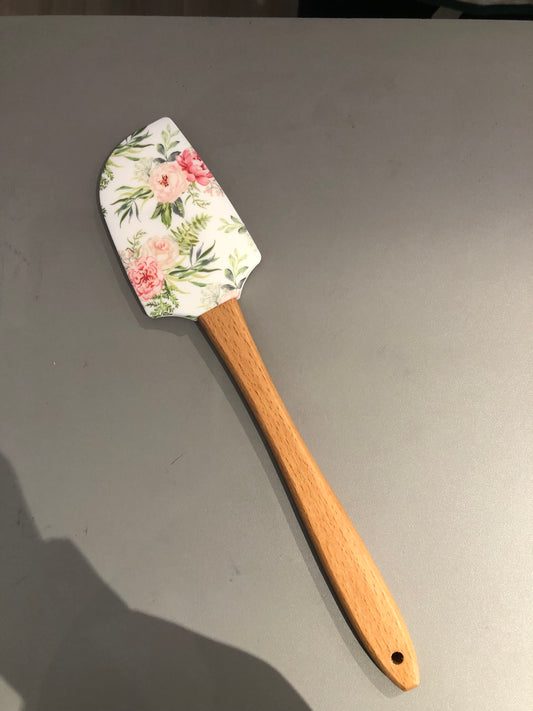 SRÍMUKÄ Wooden baking spatula, floral
