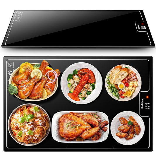 BAHULU Electric food serving Warmer, Black , UK plug, 100x35x3cm