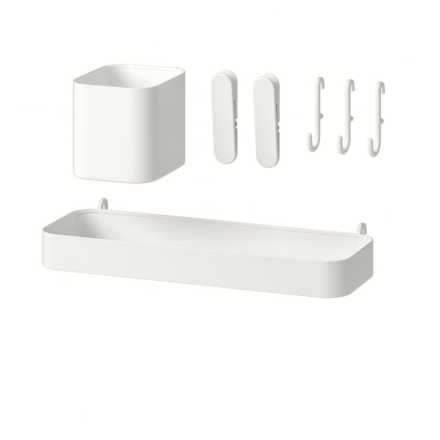 SKÅDIS
7-piece accessories set, white