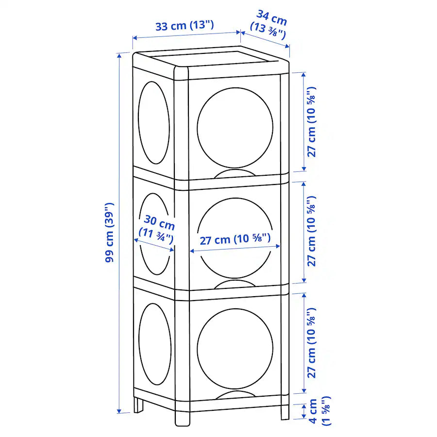 IKEA IVOSJON Cabinet with doors, green, 33x34x99 cm