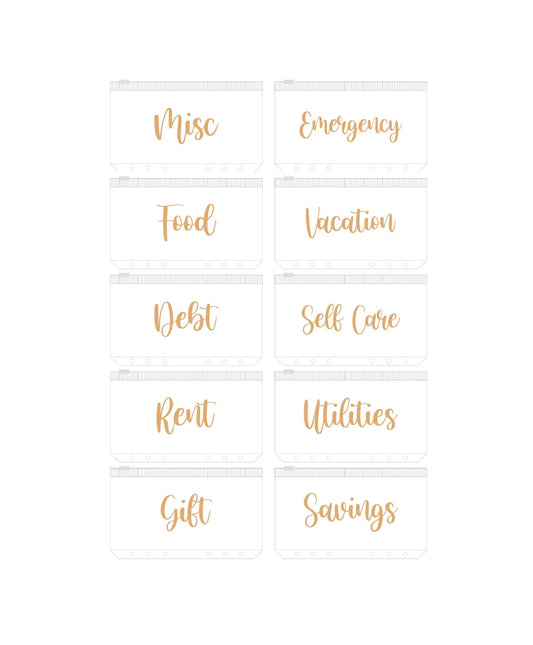 STĒDE Pocket binder budget planner, PVC/zipper, A6