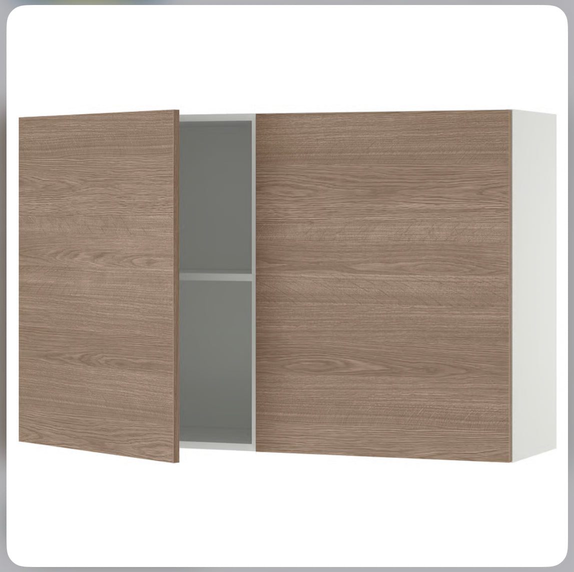 IKEA KNOXHULT Wall cabinet with doors, wood effect/grey