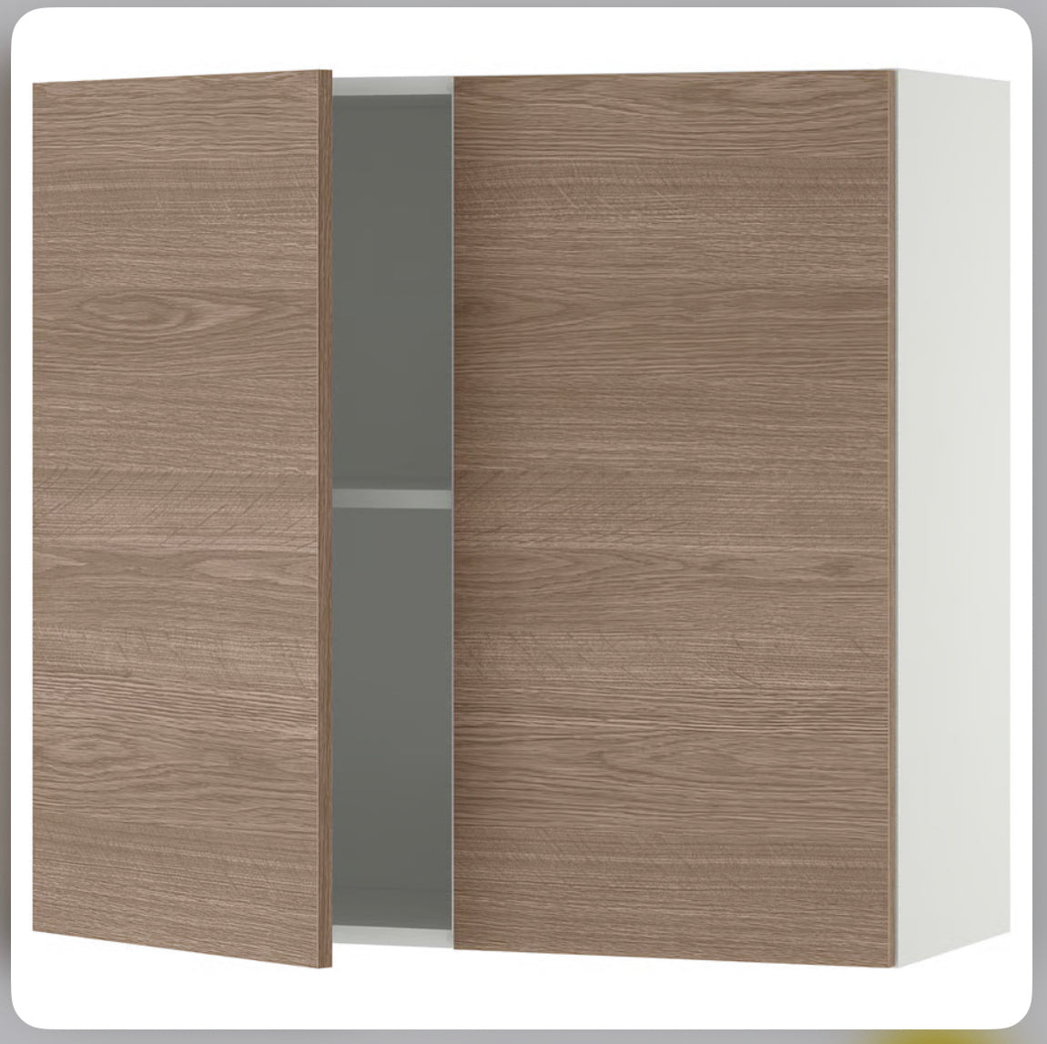 IKEA KNOXHULT Wall cabinet with doors, wood effect/grey