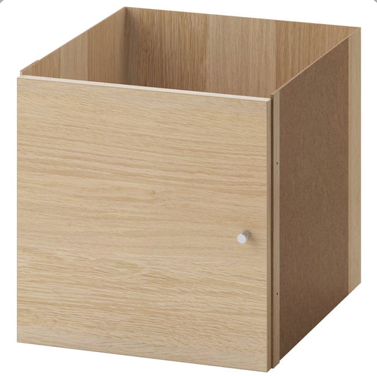 KALLAX Insert with door, white stained oak, 33x33cm