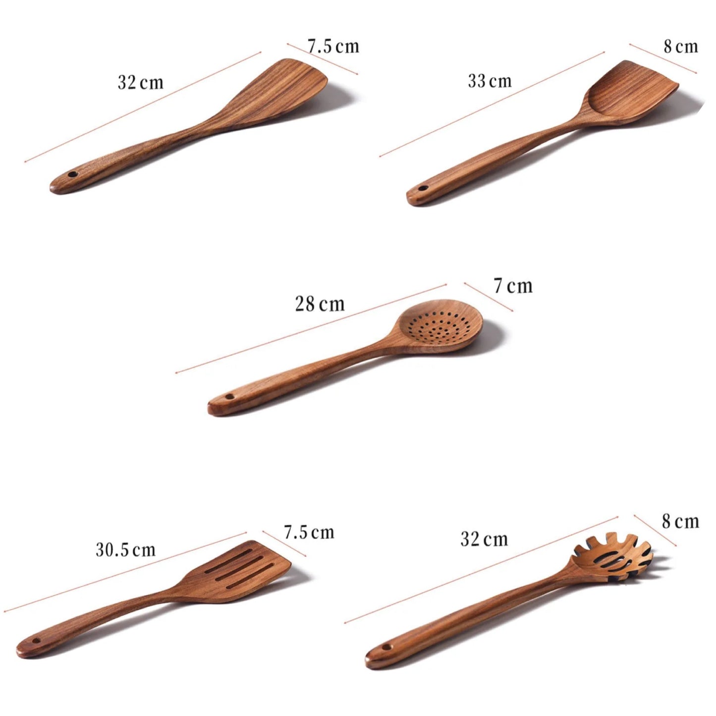 KÜTILAPAM Cooking spoon, Acacia wood 33cm, set of 5