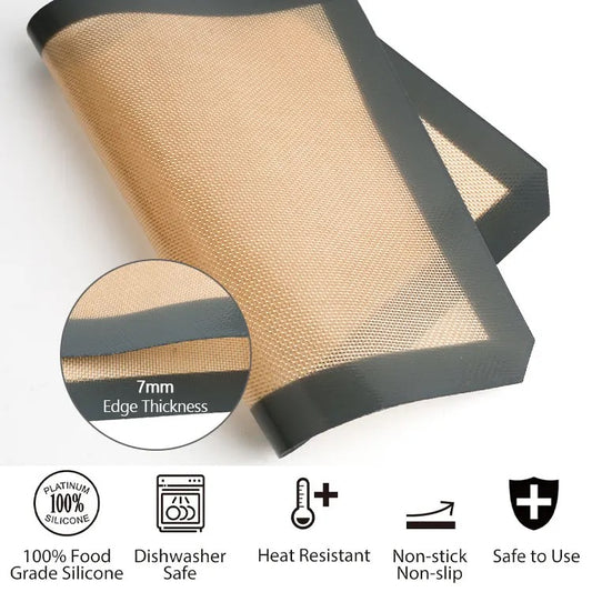 KĒLUPïZ Glass Fibre Reusable Oven mat, heat resistant, 30 x 21 cm/42 x 29.5 cm, black, 2 pcs