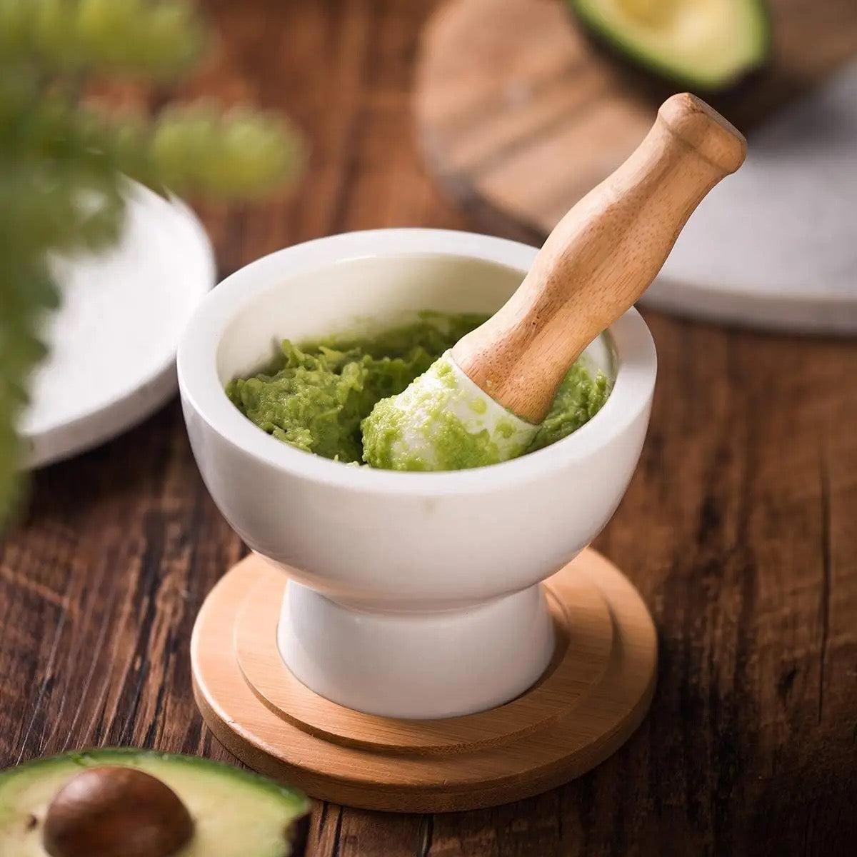KÜTILAPAM spice pestle & mortar set, ceramic, 12 x 10 cm