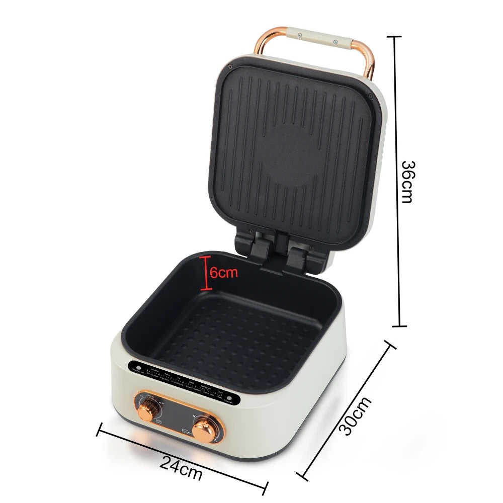 RAF Multi-functional Hot Electric 3-1 Pot Grill/Steak Machine/Frying Pot, 1800W