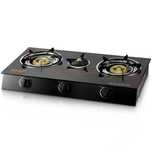 RAF Portable Cooking Gas Stove, 3 Burners, 63x36x8cm