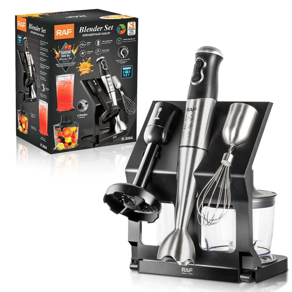 RAF Electric Hand Blender Set with stand 5-1, 24x16x40 cm, 500W