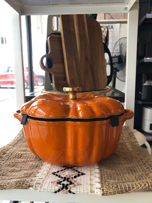 SRÍMUKÄ Pumpkin Cast Iron Enamel Pot